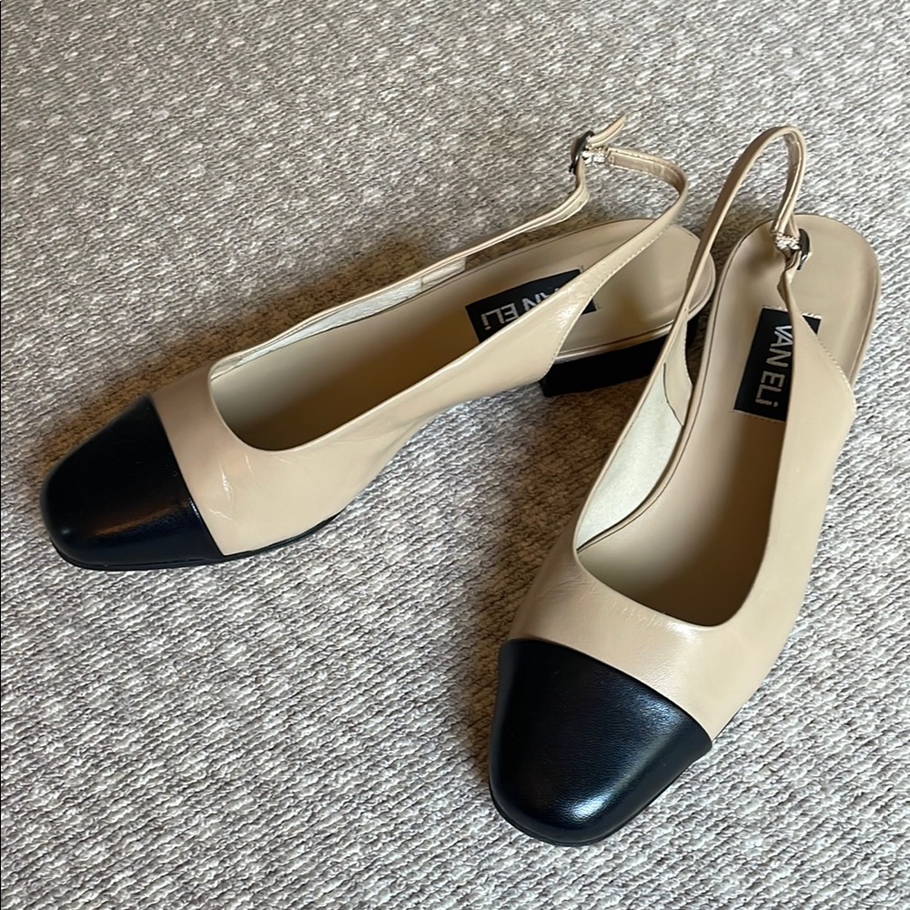 Van Eli Women's Black and Nude Slingback Shoes